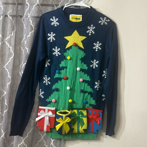 Tipsy Elves Ugly Christmas Tree Sweater size small NWT - Picture 3 of 10